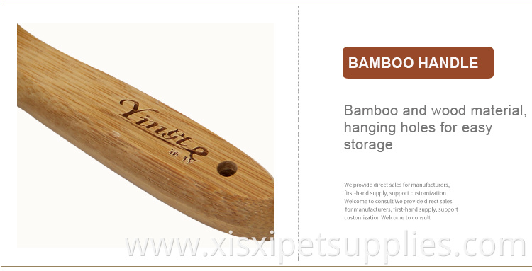Factory Wholesale Bamboo Wooden Long Pin Pet Wire Brush Cat Dog Grooming Slicker Brush
